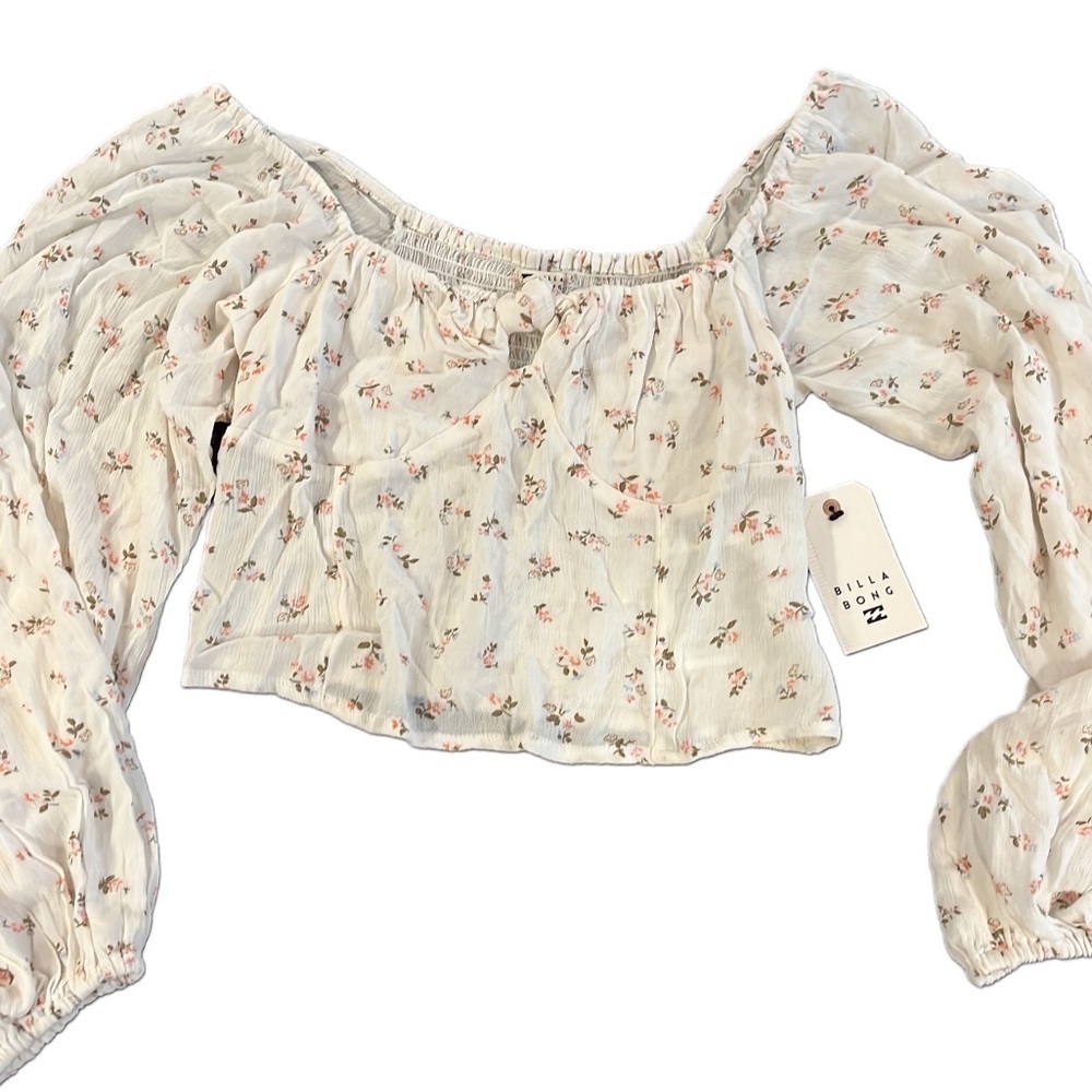Women’s Billabong Bohemian Love Somebody Floral Off-Shoulder Top NWT Size Large